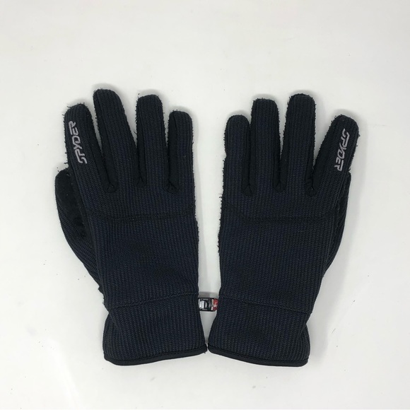 Spyder Other - SPYDER ATHLETIC KNIT MENS BLACK WINTER GLOVES SIZE LARGE